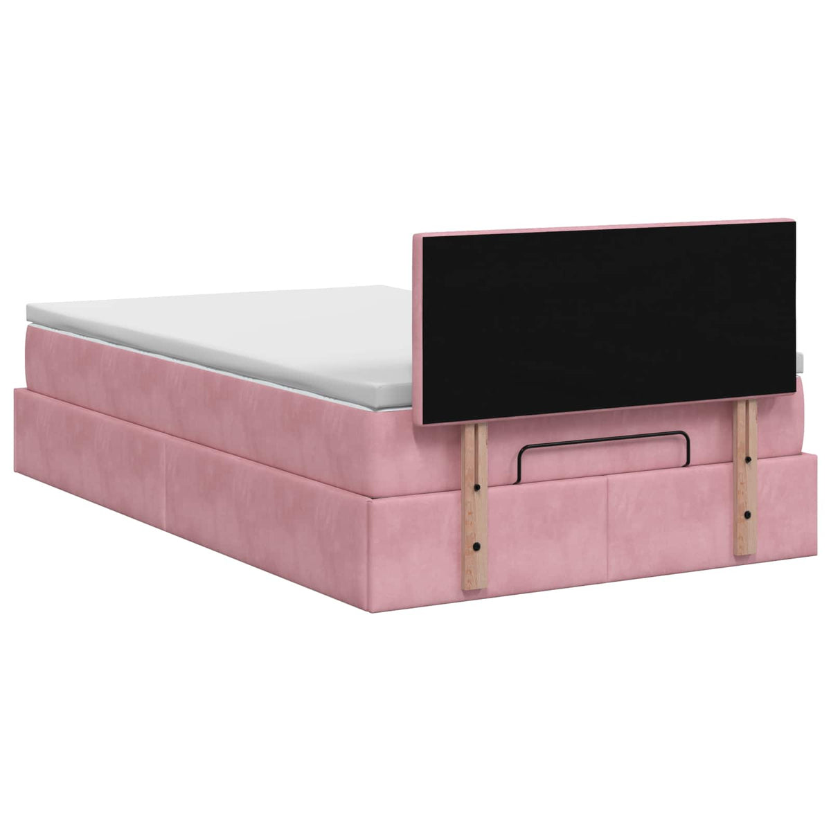 Lit coffre avec matelas et LED Rose 120 x 190 cm Velours