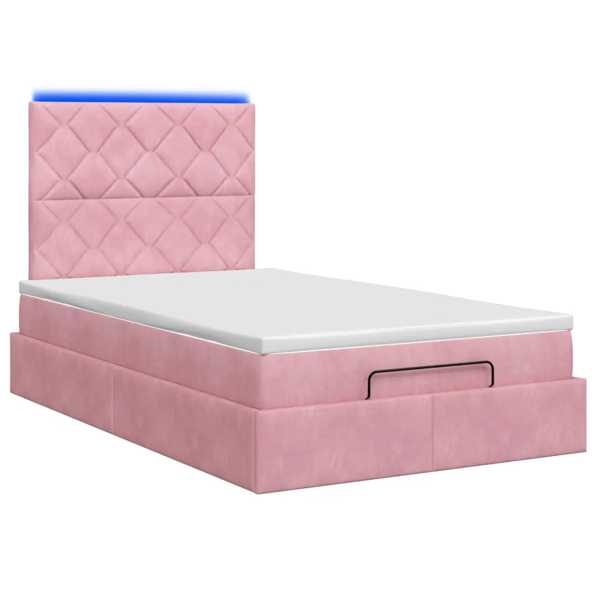 Lit coffre avec matelas et LED Rose 120 x 200 cm Velours - XIOS