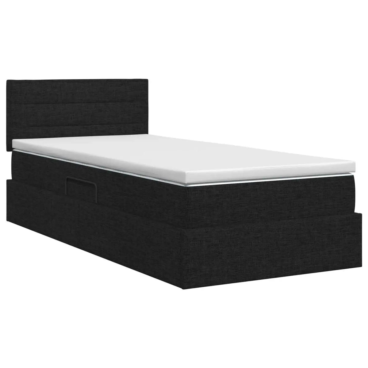 Lit avec rangement et matelas Noir 100 x 200 cm Velours - XIOS