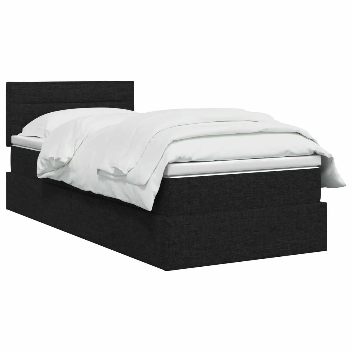Lit avec rangement et matelas Noir 100 x 200 cm Velours - XIOS