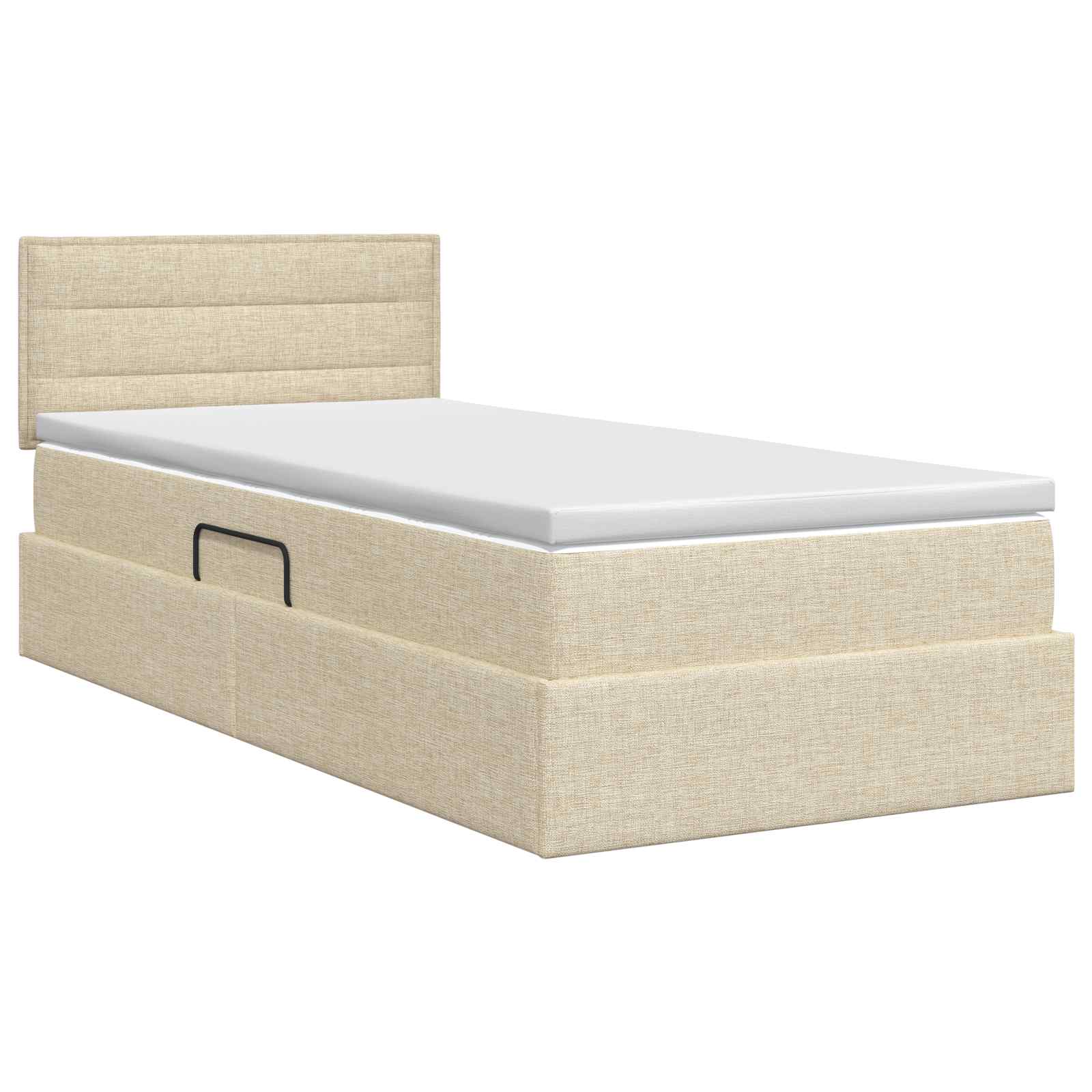 Lit avec rangement et matelas Crème 100 x 200 cm Velours