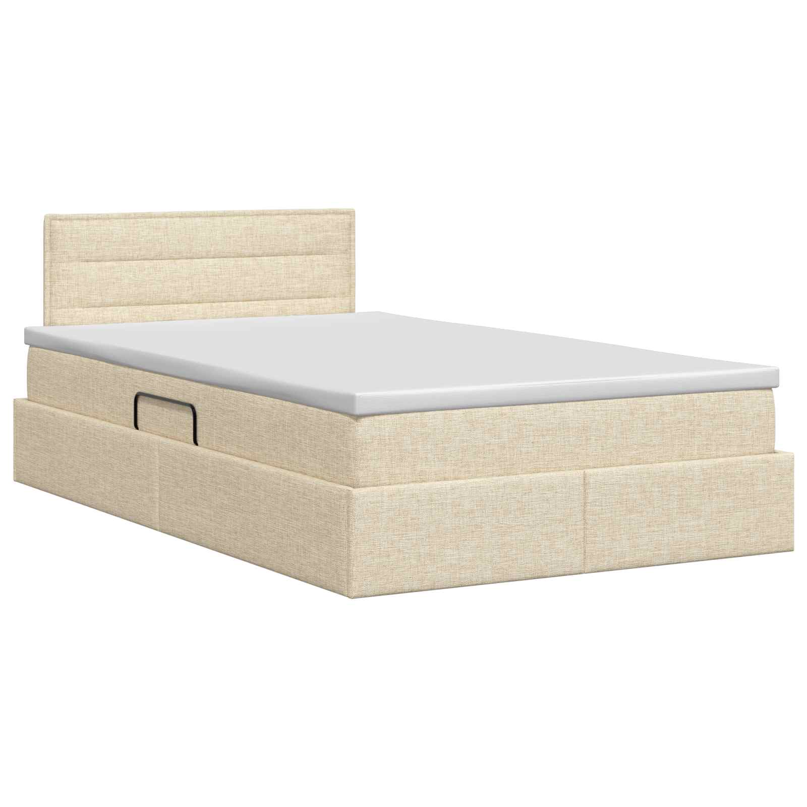 Lit avec rangement et matelas Crème 120 x 200 cm Velours