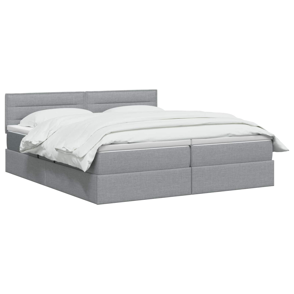 Lit avec rangement et matelas Gris clair 140 x 200 cm Velours
