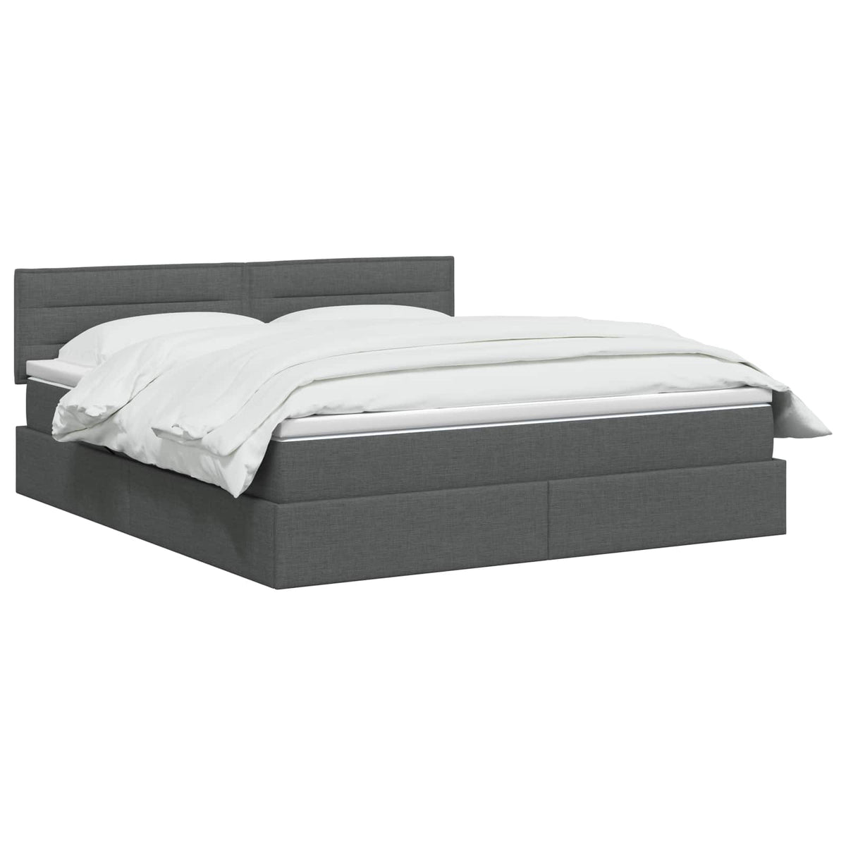 Lit avec rangement et matelas Gris foncé 140 x 200 cm Velours