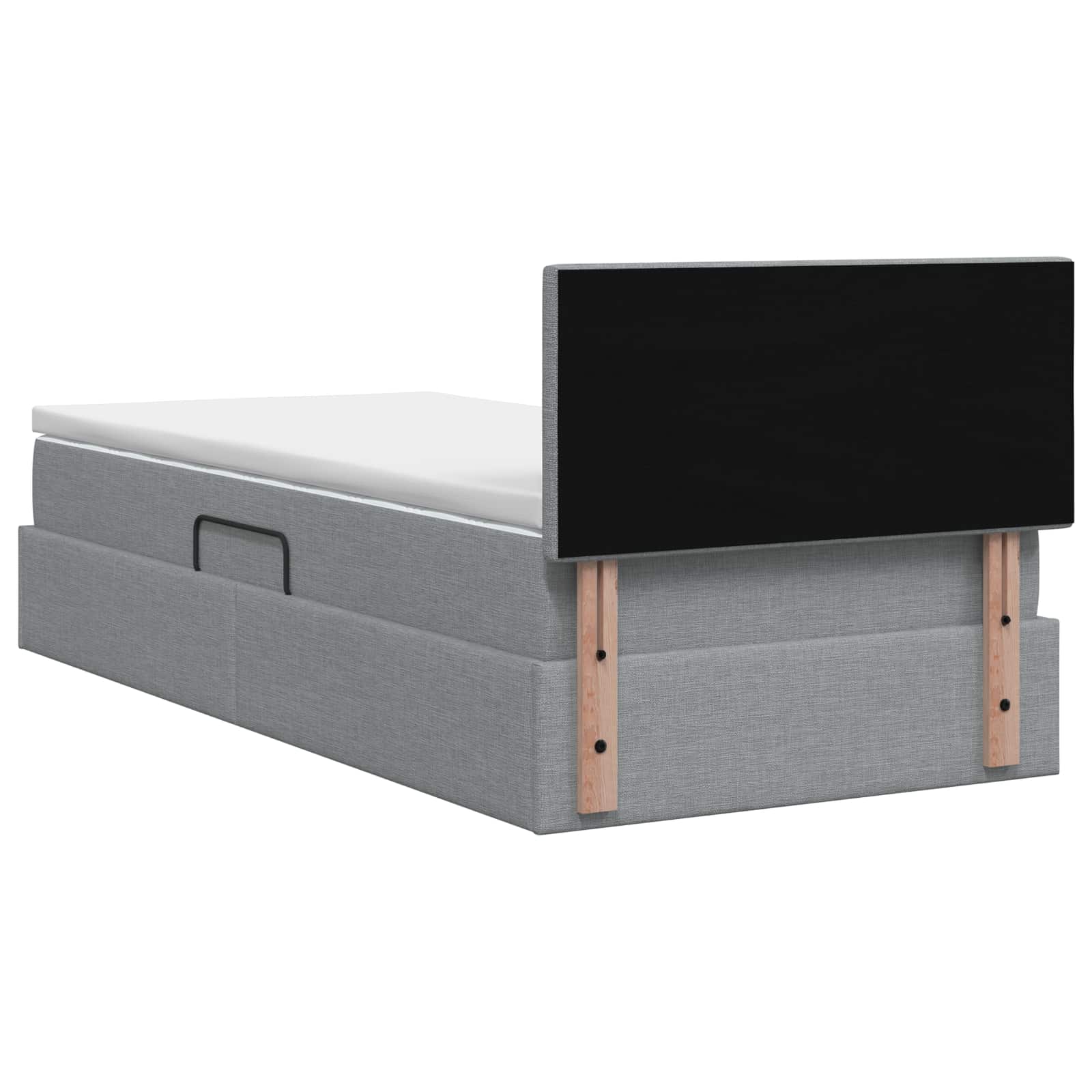 Lit avec rangement et matelas Gris clair 100 x 200 cm Velours