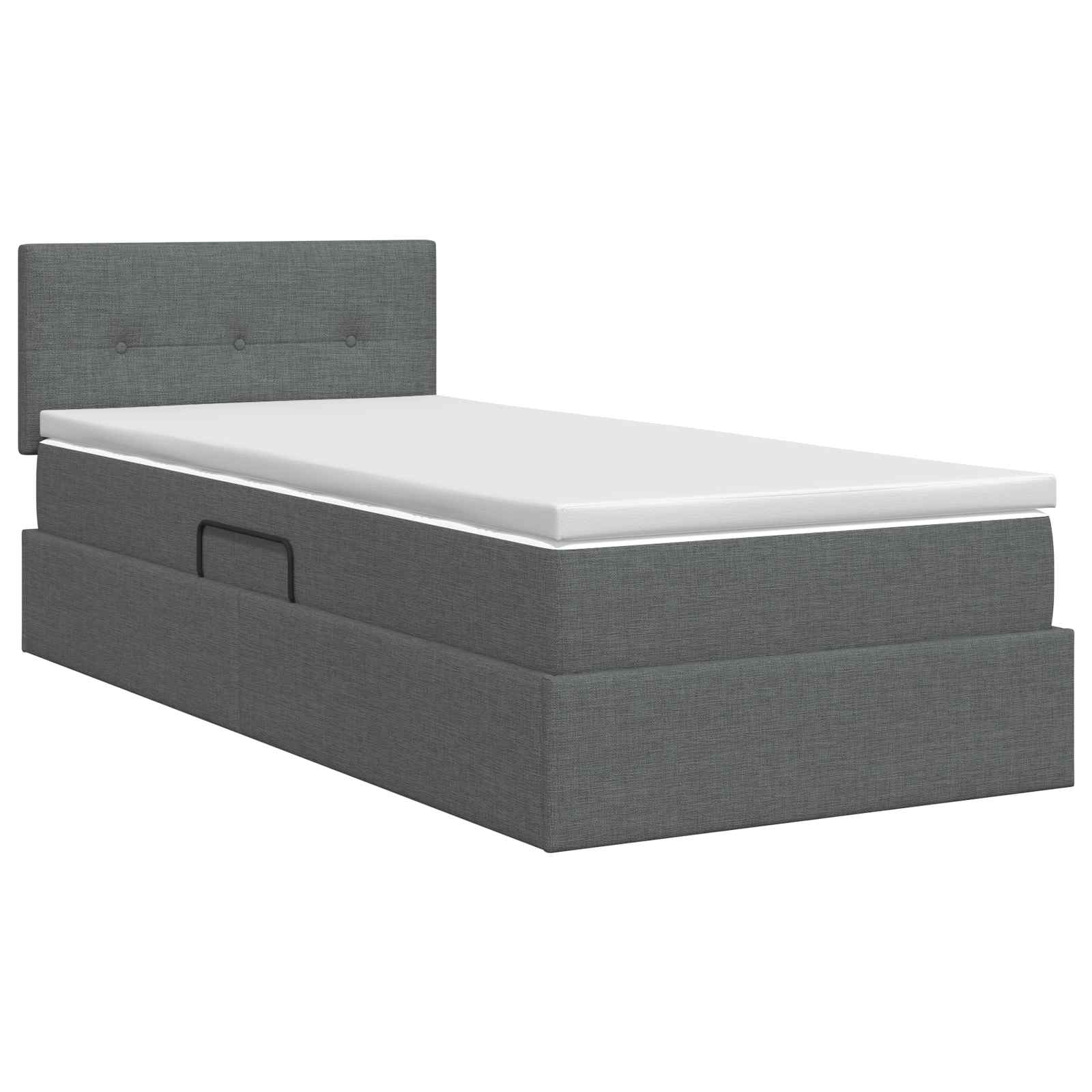 Lit avec rangement et matelas Gris foncé 100 x 200 cm Velours
