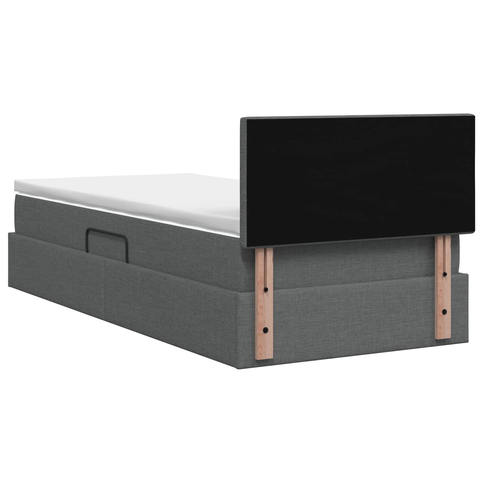 Lit avec rangement et matelas Gris foncé 100 x 200 cm Velours