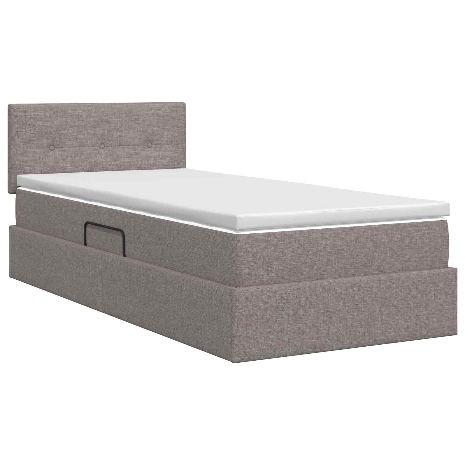 Lit avec rangement et matelas Taupe 100 x 200 cm Velours