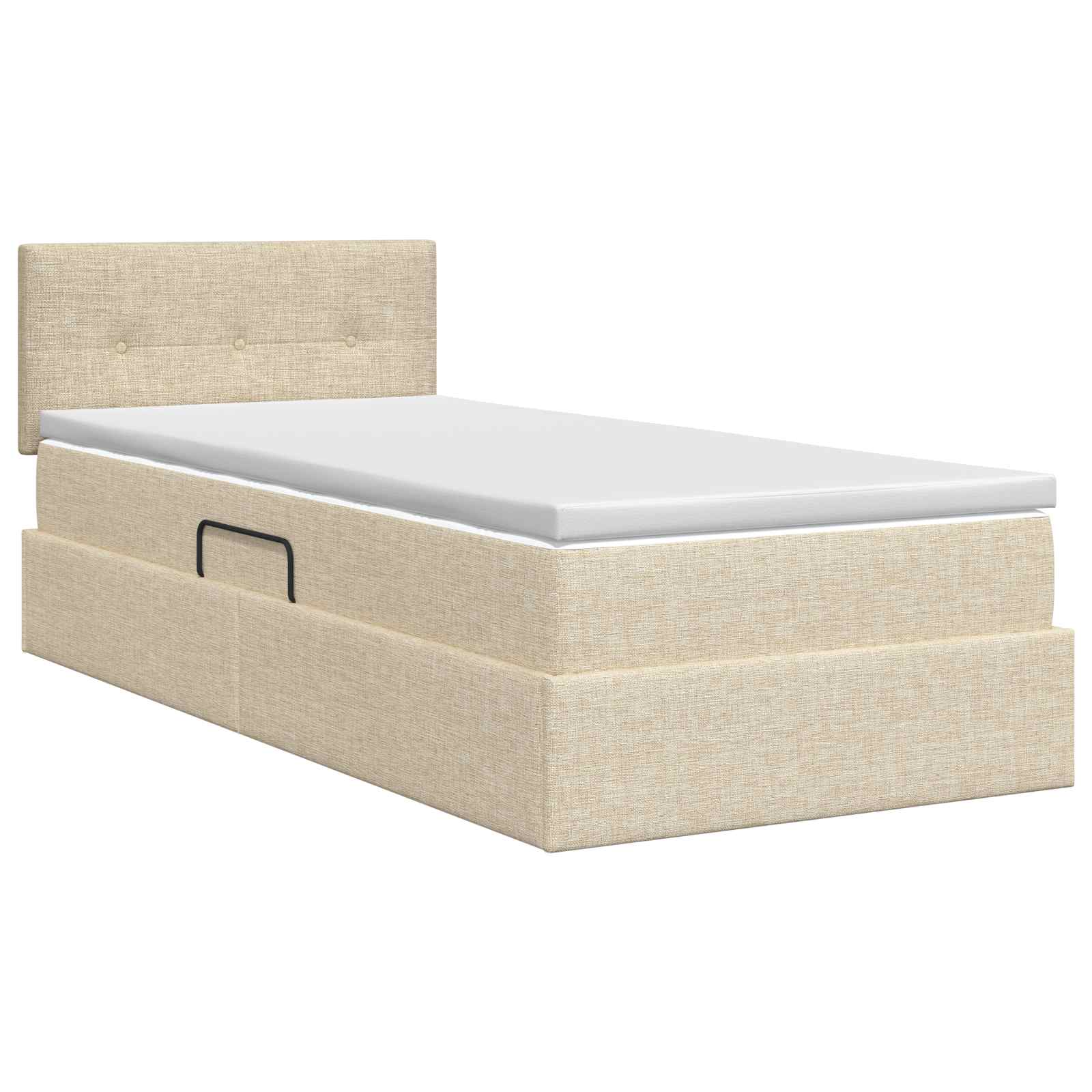 Lit avec rangement et matelas Crème 100 x 200 cm Velours