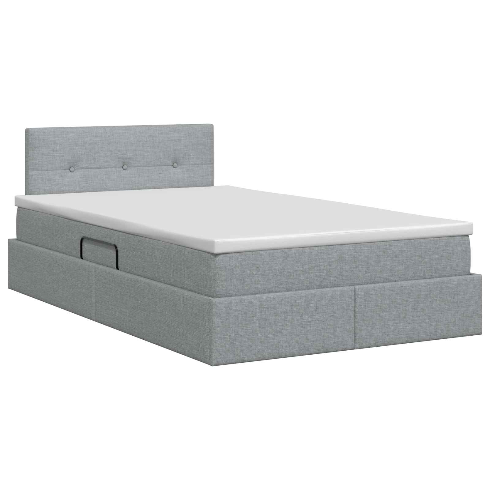 Lit avec rangement et matelas Gris clair 120 x 200 cm Velours
