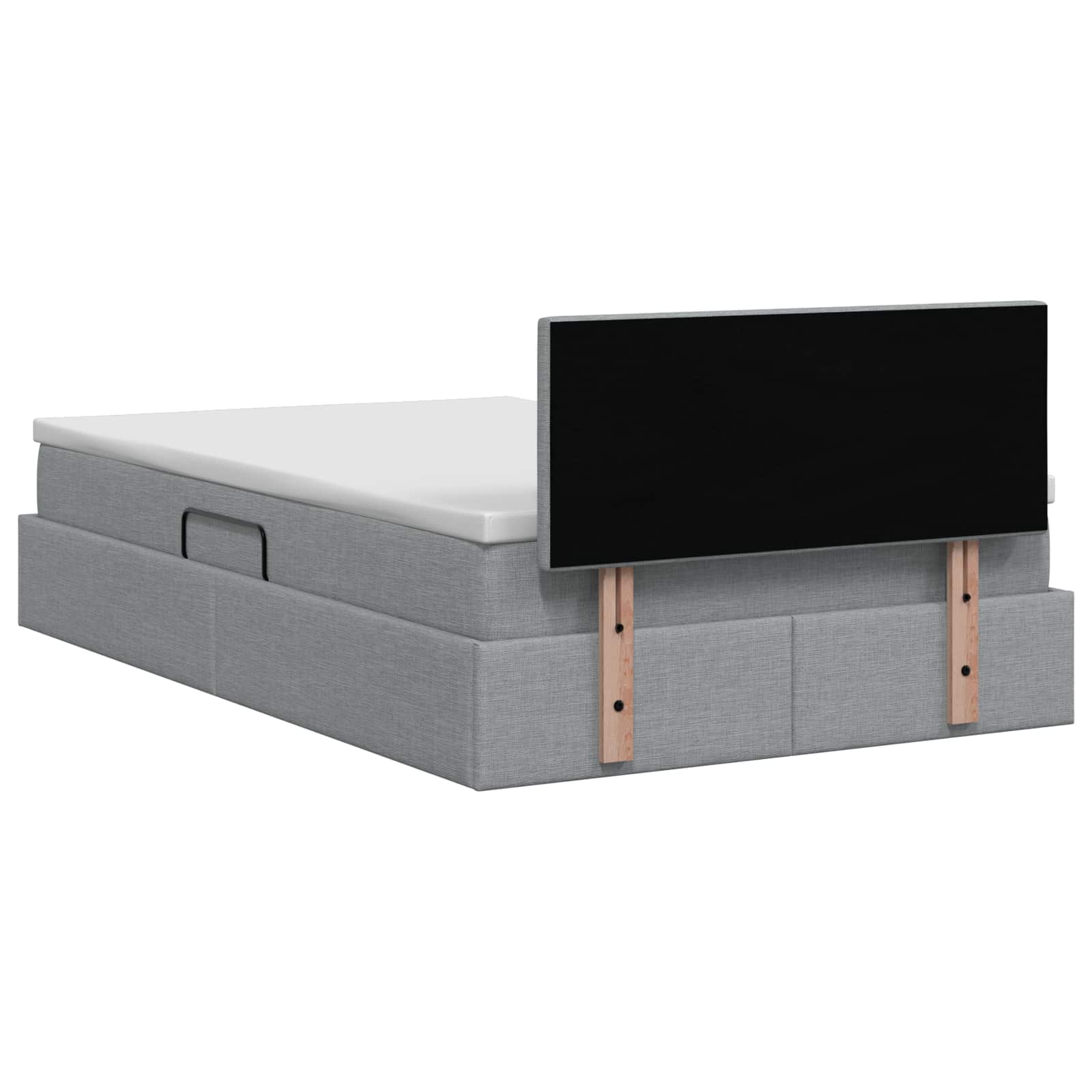 Lit avec rangement et matelas Gris clair 120 x 200 cm Velours