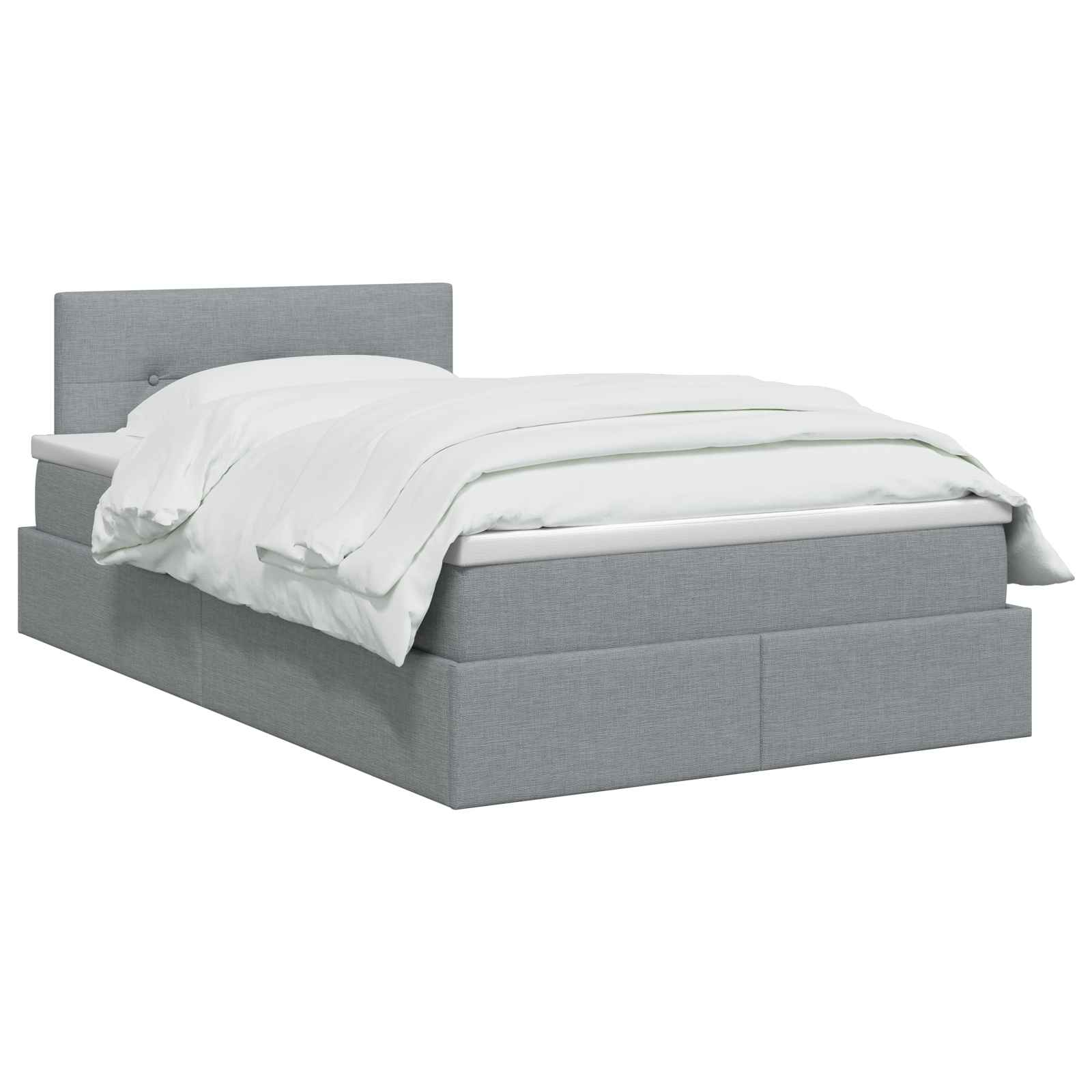Lit avec rangement et matelas Gris clair 120 x 200 cm Velours