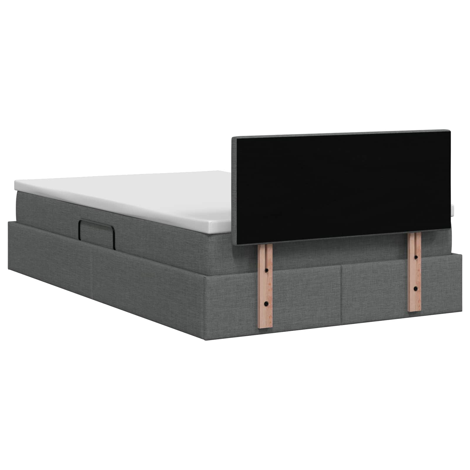 Lit avec rangement et matelas Gris foncé 120 x 200 cm Velours
