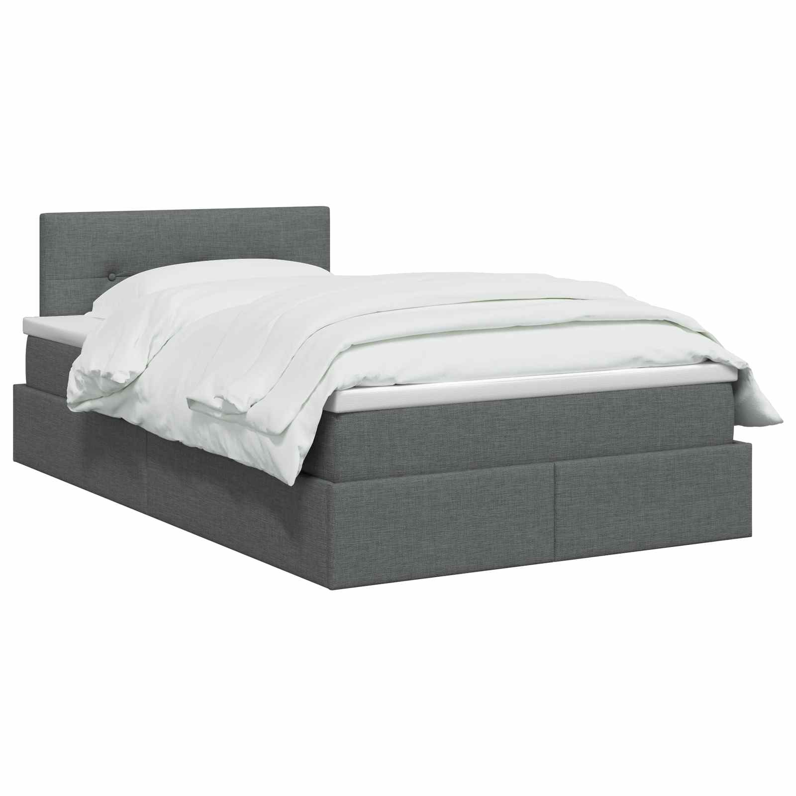 Lit avec rangement et matelas Gris foncé 120 x 200 cm Velours