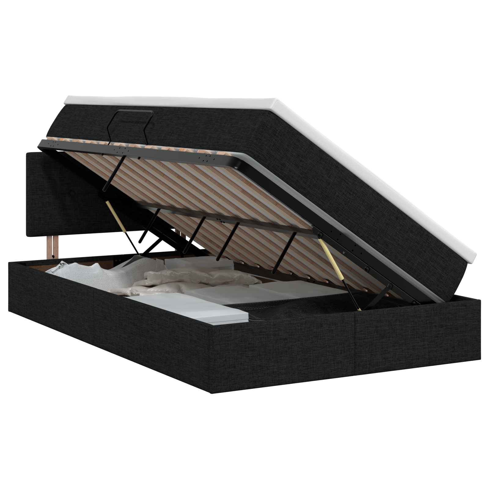Lit avec rangement et matelas Noir 120 x 200 cm Velours