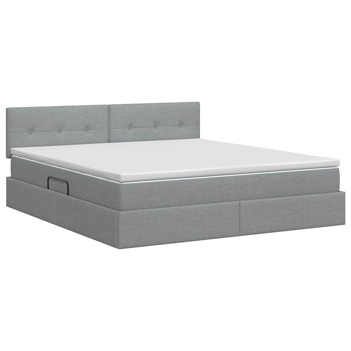 Lit avec rangement et matelas Gris clair 140 x 190 cm Velours