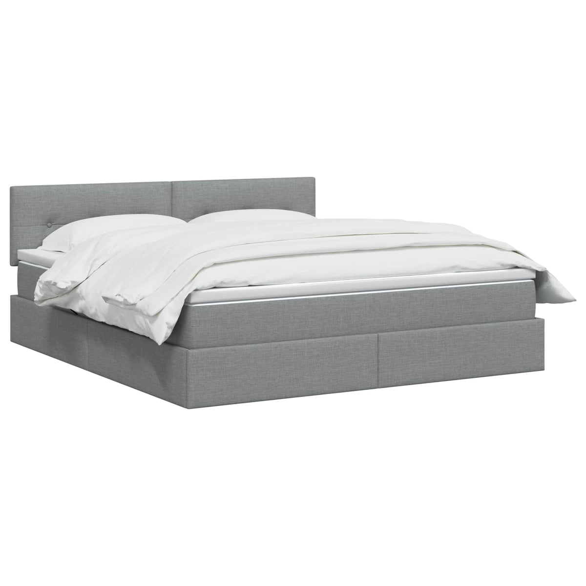 Lit avec rangement et matelas Gris clair 140 x 190 cm Velours
