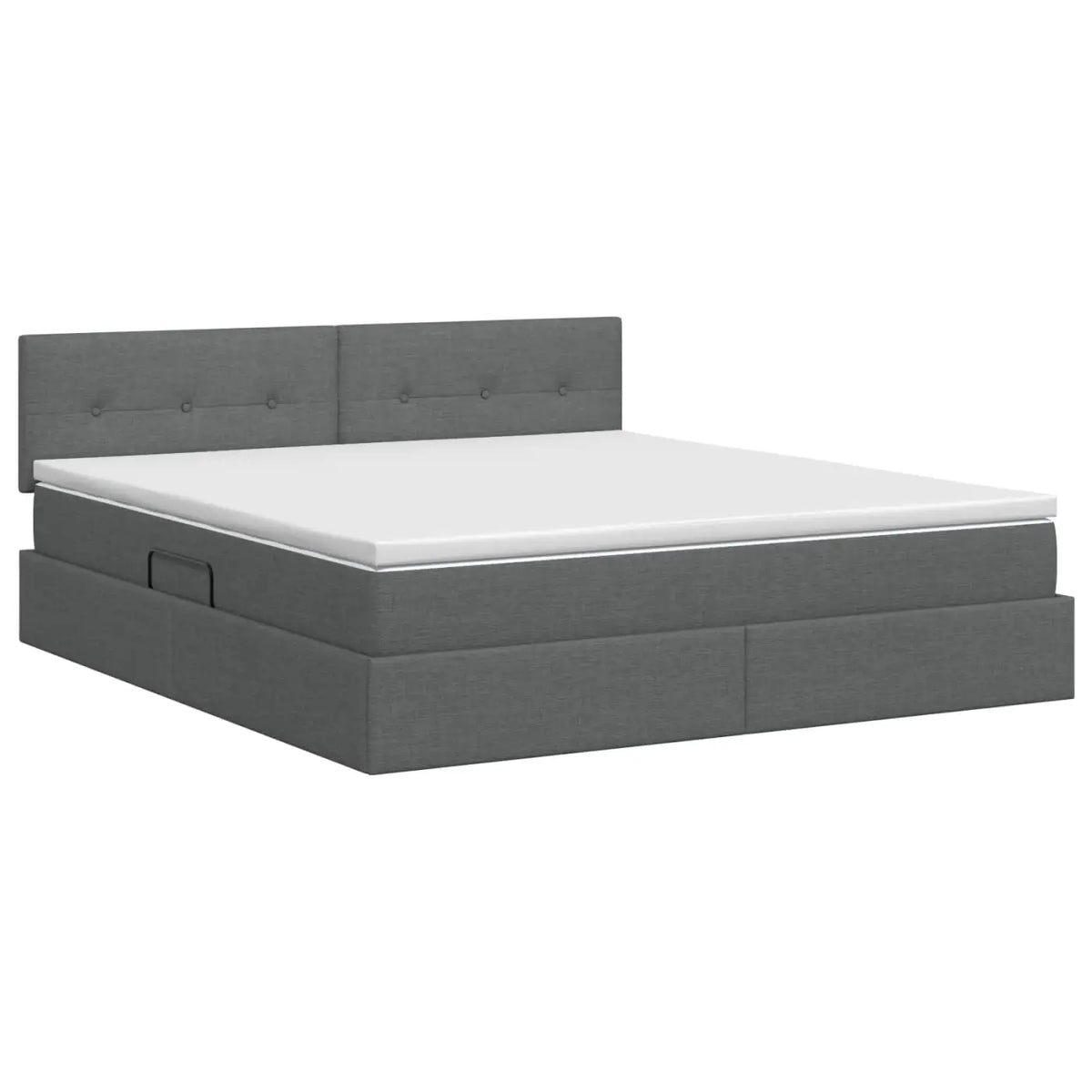 Lit avec rangement et matelas Gris foncé 140 x 200 cm Velours - XIOS