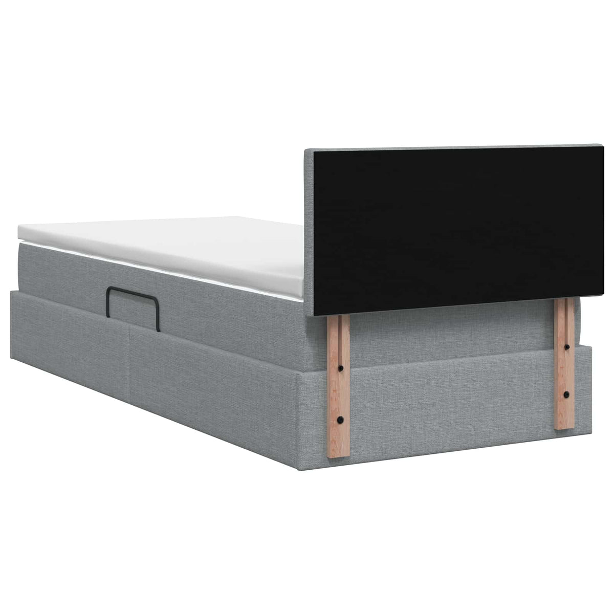 Lit avec rangement et matelas Gris clair 90 x 190 cm Velours