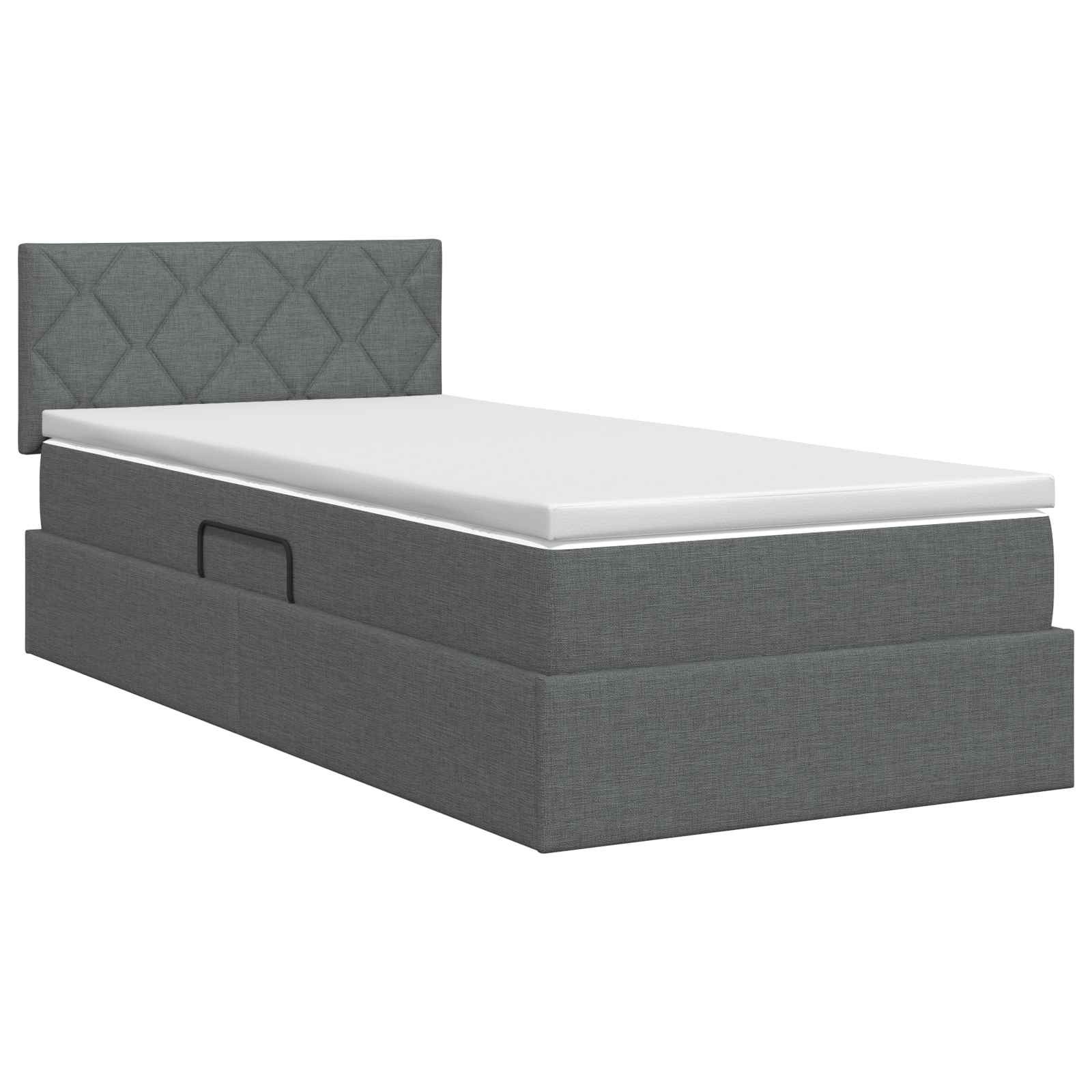Lit avec rangement et matelas Gris foncé 90 x 190 cm Velours
