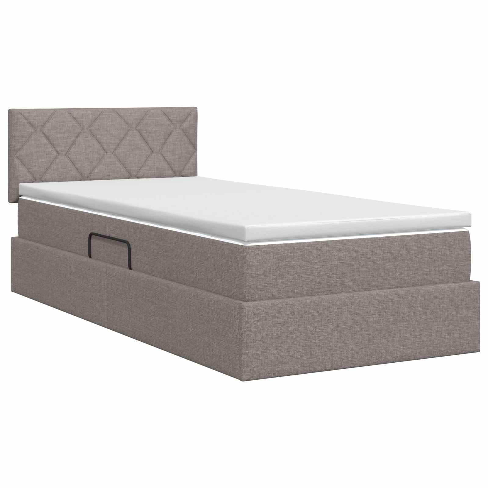 Lit avec rangement et matelas Taupe 90 x 200 cm Velours