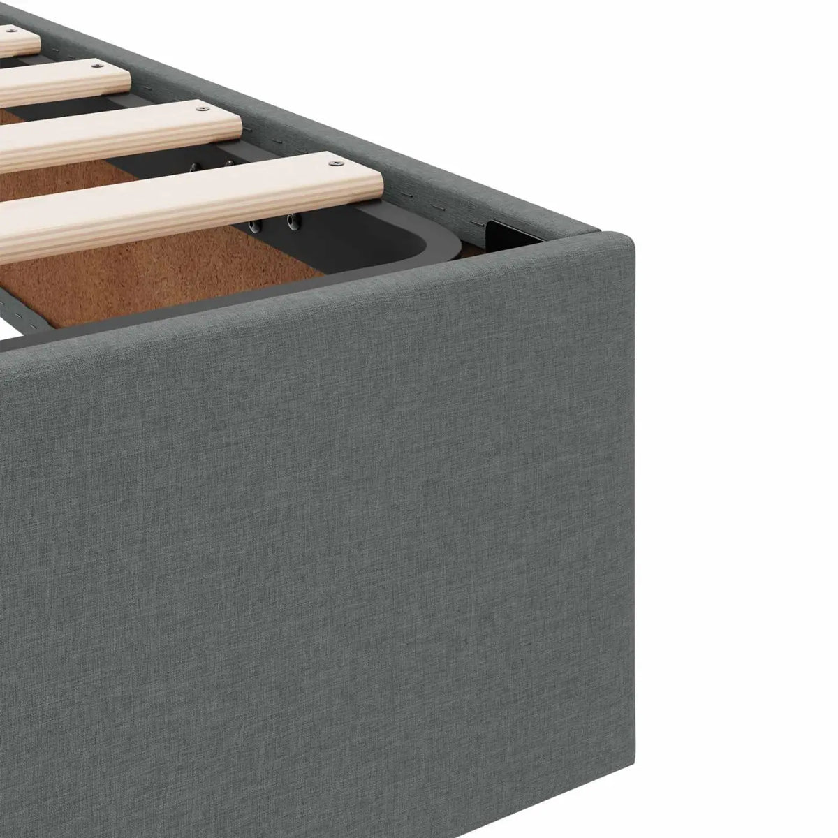 Lit avec rangement et matelas Gris foncé 100 x 200 cm Velours - XIOS