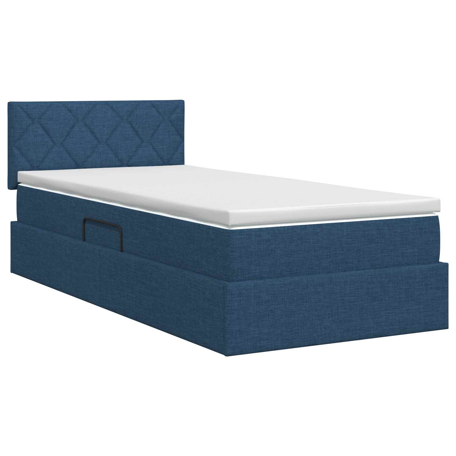 Lit avec rangement et matelas Bleu 100 x 200 cm Velours