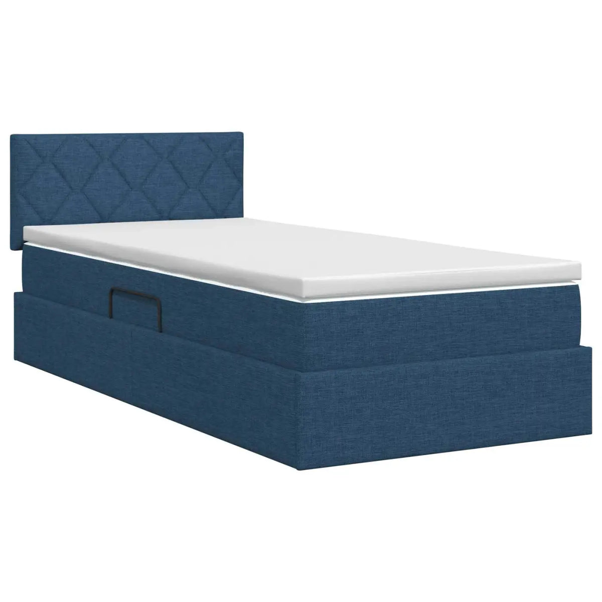 Lit avec rangement et matelas Bleu 100 x 200 cm Velours - XIOS