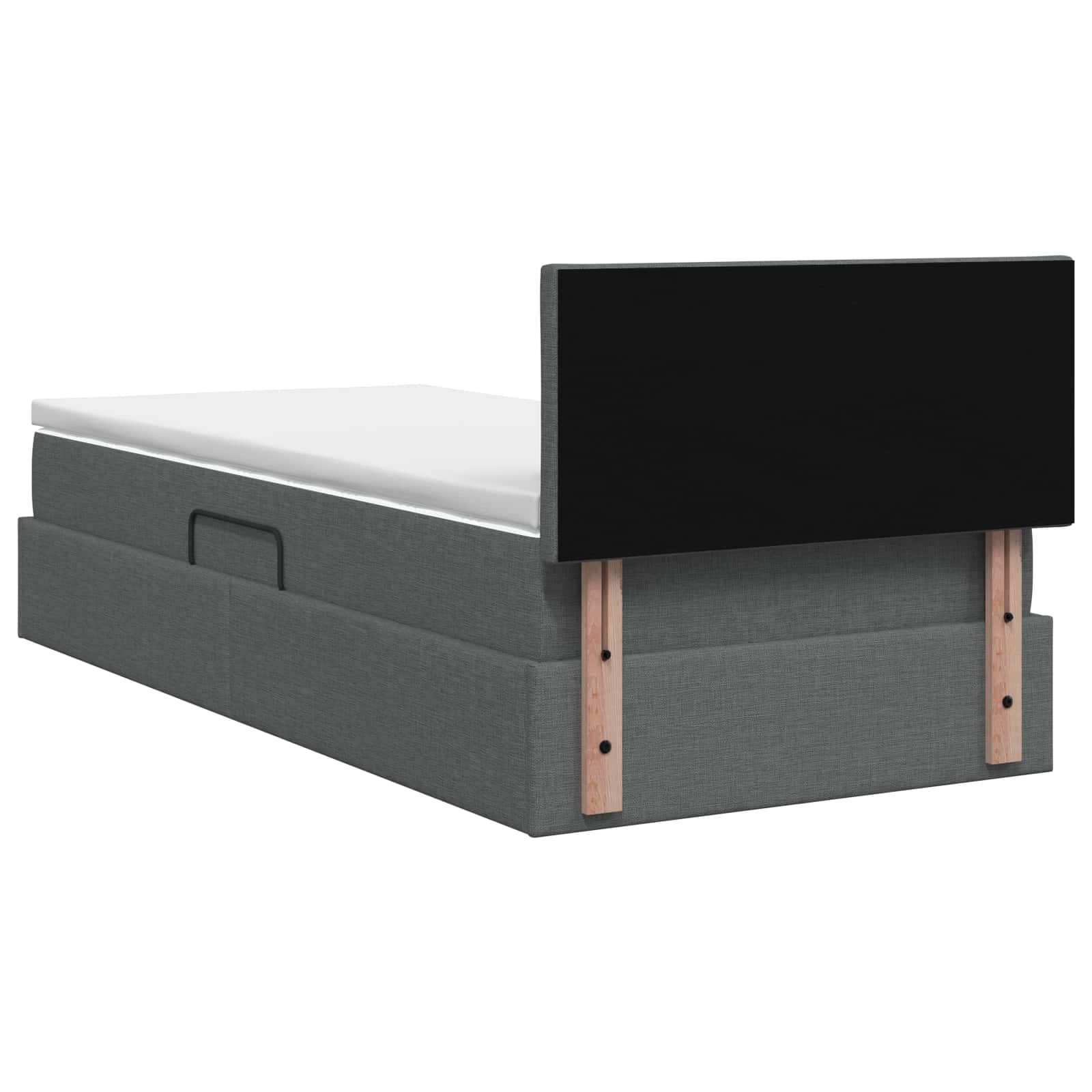 Lit avec rangement et matelas Gris foncé 120 x 200 cm Velours - XIOS