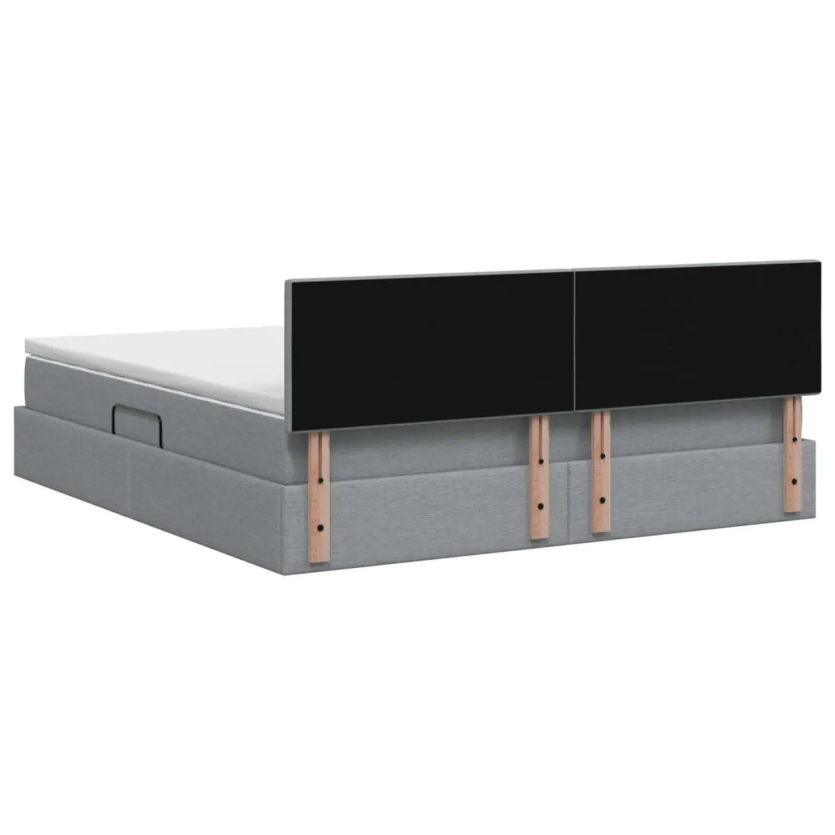 Lit avec rangement et matelas Gris clair 140 x 200 cm Velours - XIOS