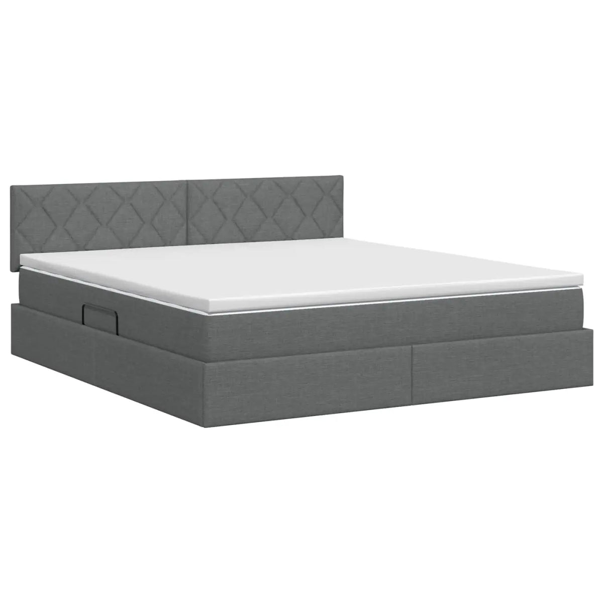 Lit avec rangement et matelas Gris foncé 140 x 200 cm Velours - XIOS