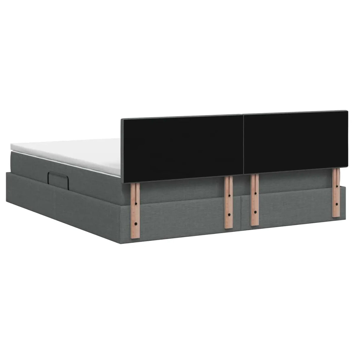 Lit avec rangement et matelas Gris foncé 140 x 200 cm Velours - XIOS