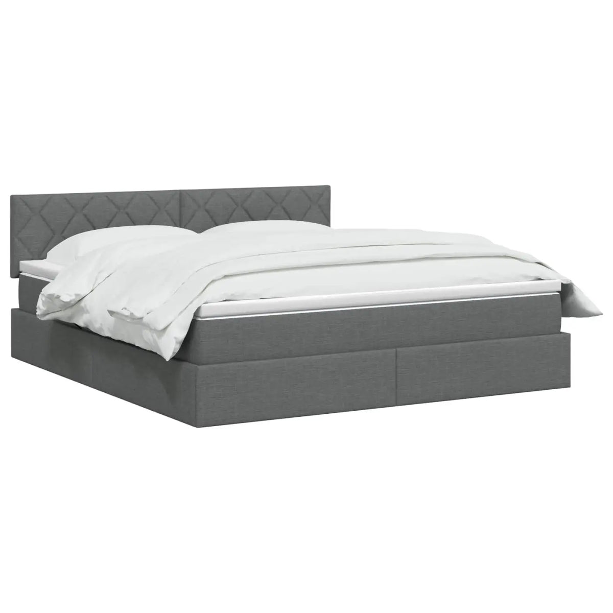 Lit avec rangement et matelas Gris foncé 140 x 200 cm Velours - XIOS