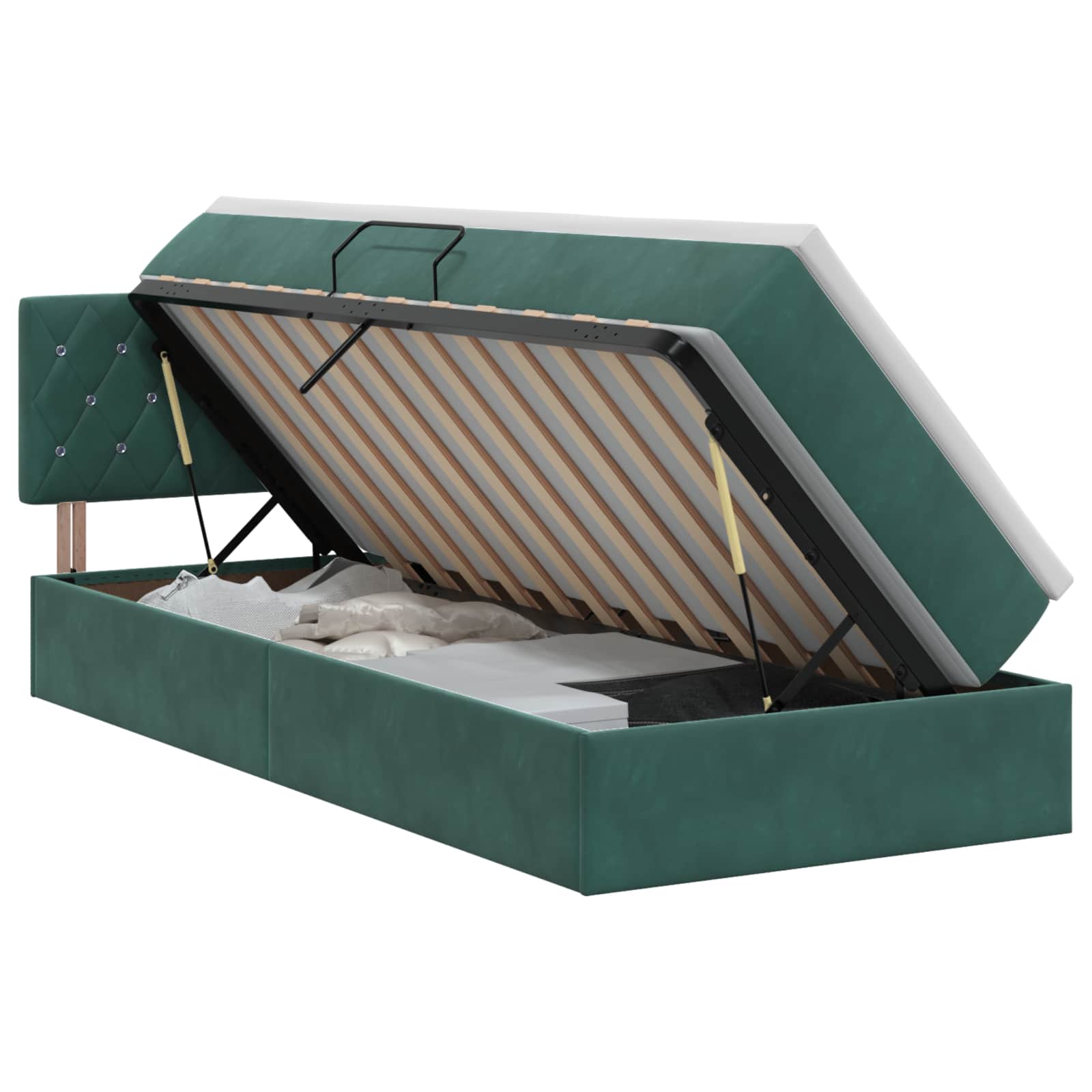 Lit de Rangement Vert foncé 100 x 200 cm Velours - XIOS