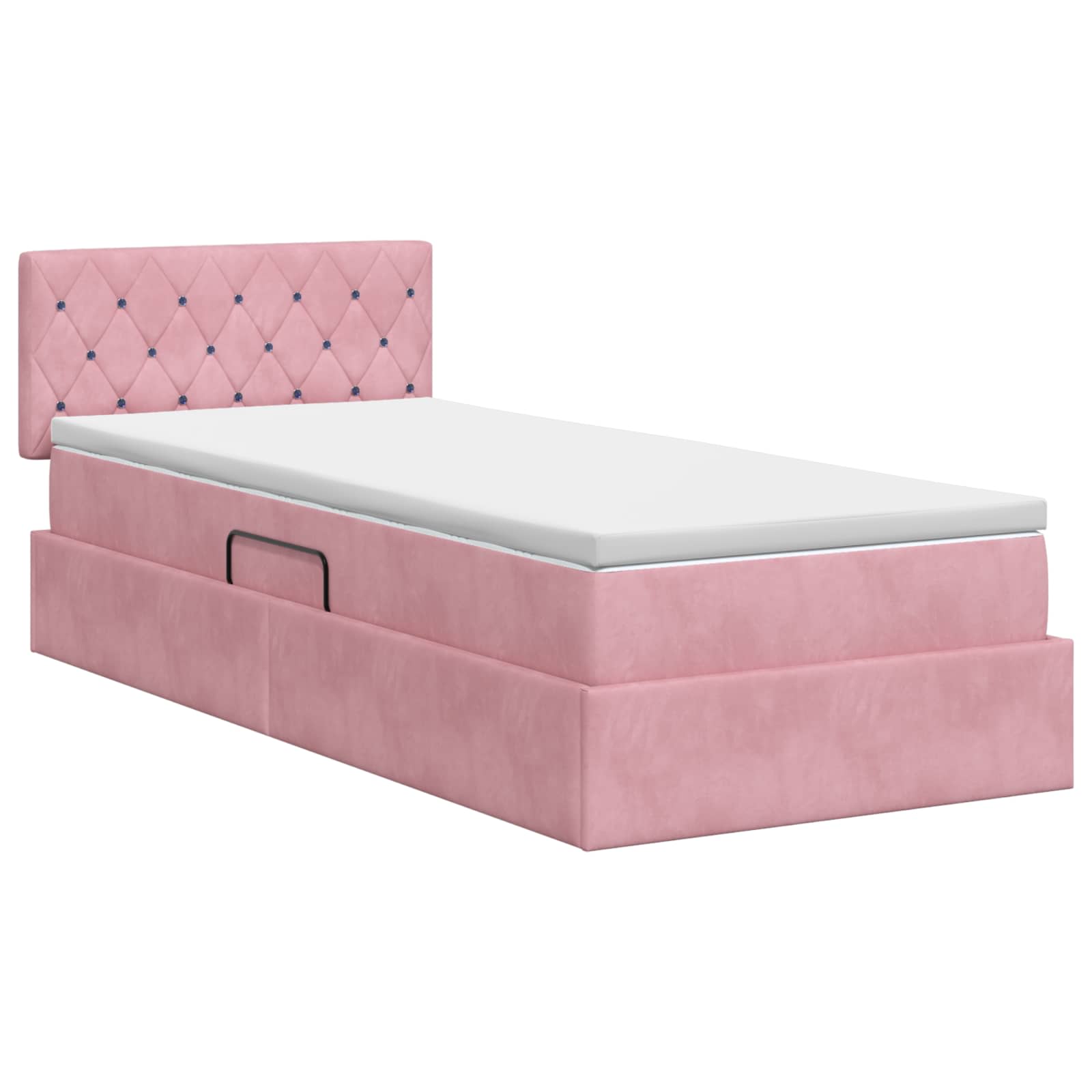 Lit de Rangement avec tête de lit Rose 100 x 200 cm Velours