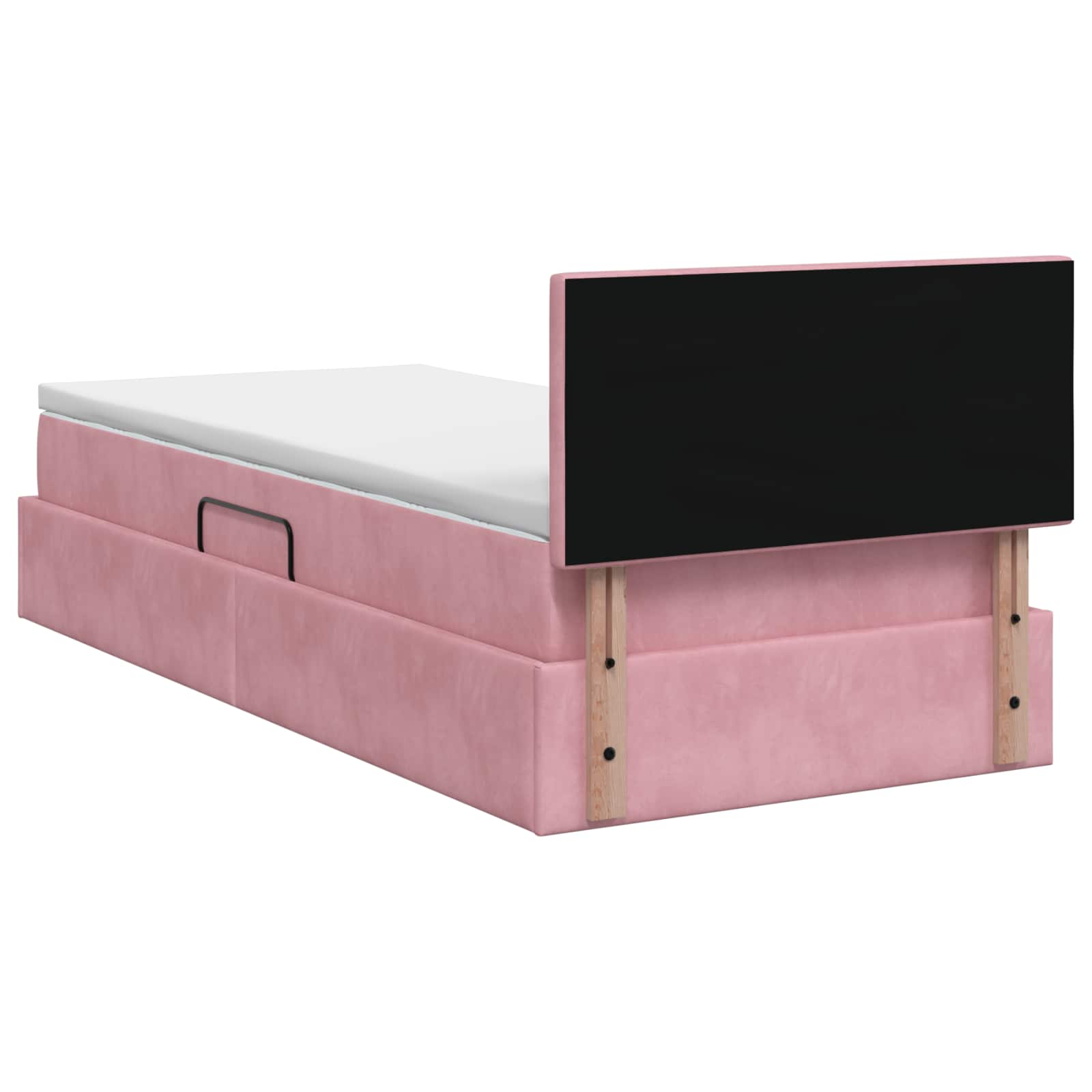 Lit de Rangement avec tête de lit Rose 100 x 200 cm Velours