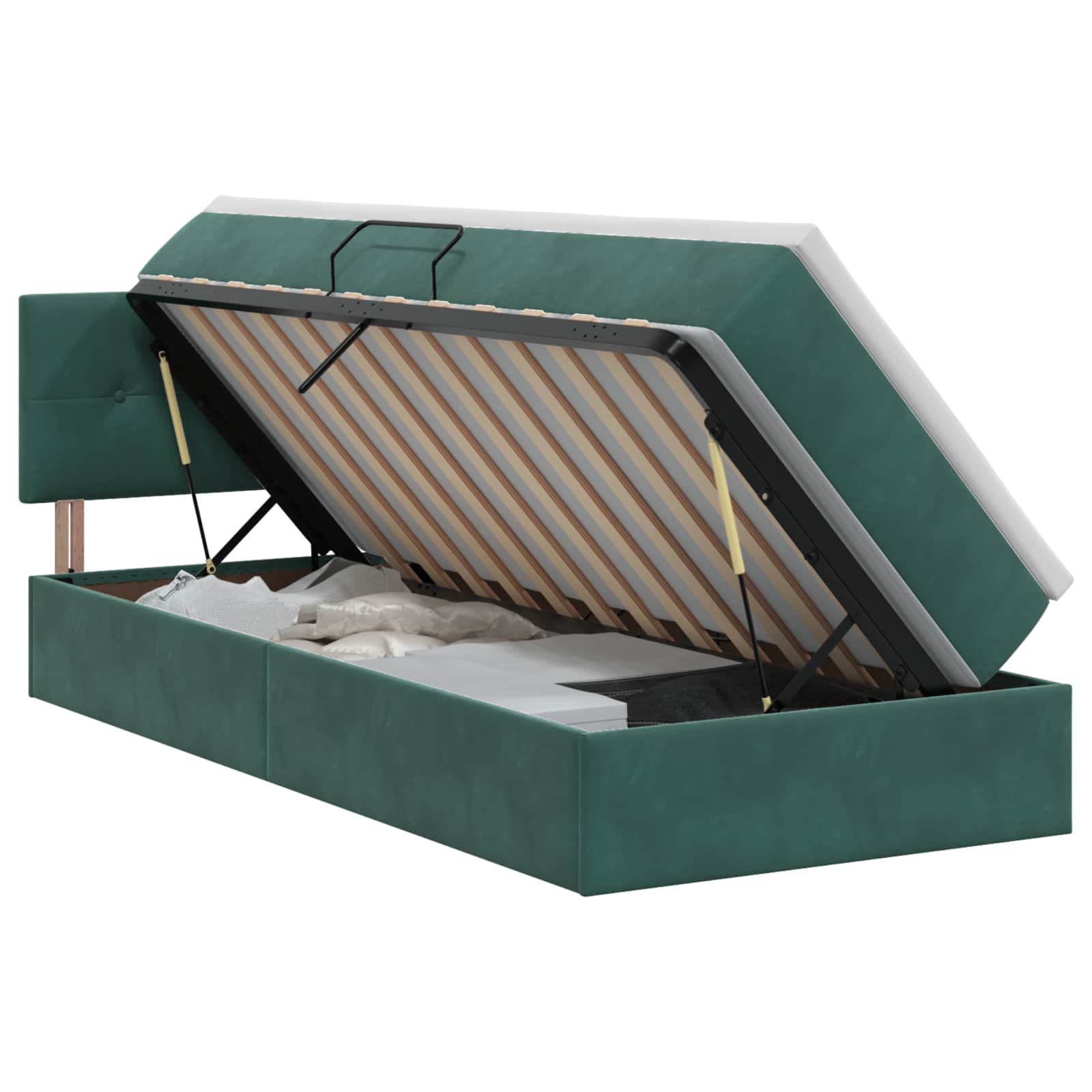 Lit de Rangement Vert foncé 90 x 190 cm Velours - XIOS