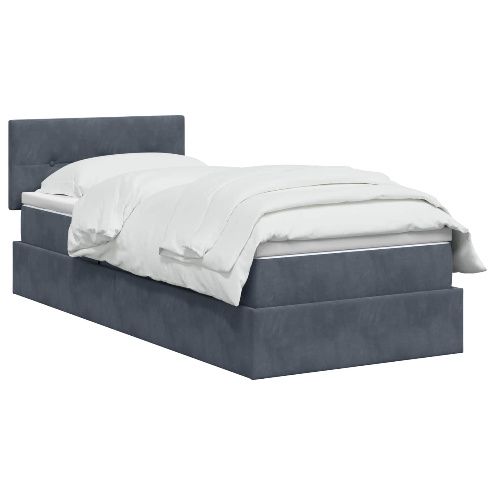 Lit de Rangement Gris foncé 100 x 200 cm Velours - XIOS