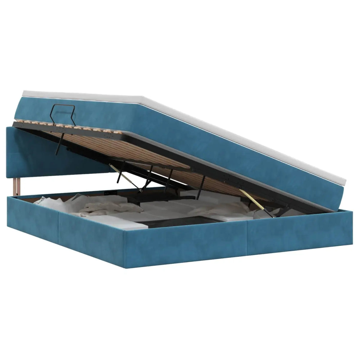 Lit de Rangement Bleu foncé 160 x 200 cm Velours - XIOS