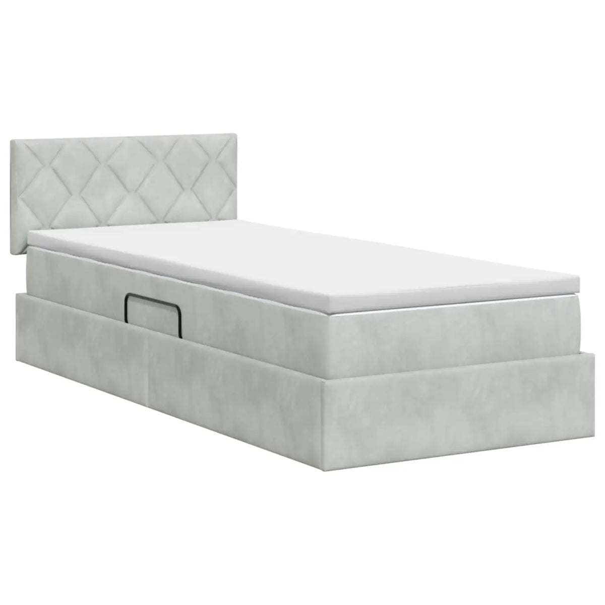 Lit de Rangement Gris clair 90 x 200 cm Velours - XIOS