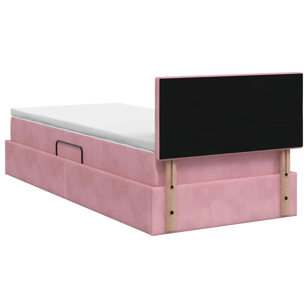 Lit de Rangement avec tête de lit Rose 90 x 200 cm Velours - XIOS