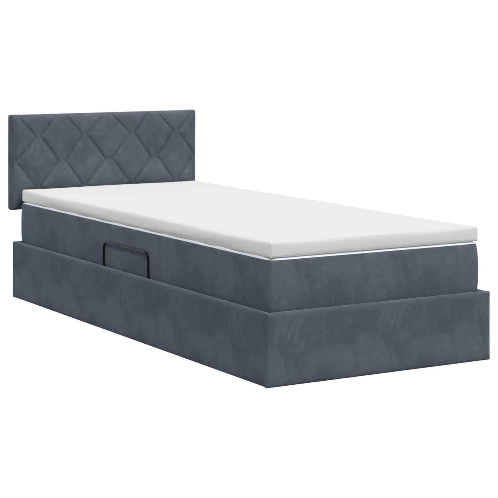 Lit de Rangement Gris foncé 100 x 200 cm Velours