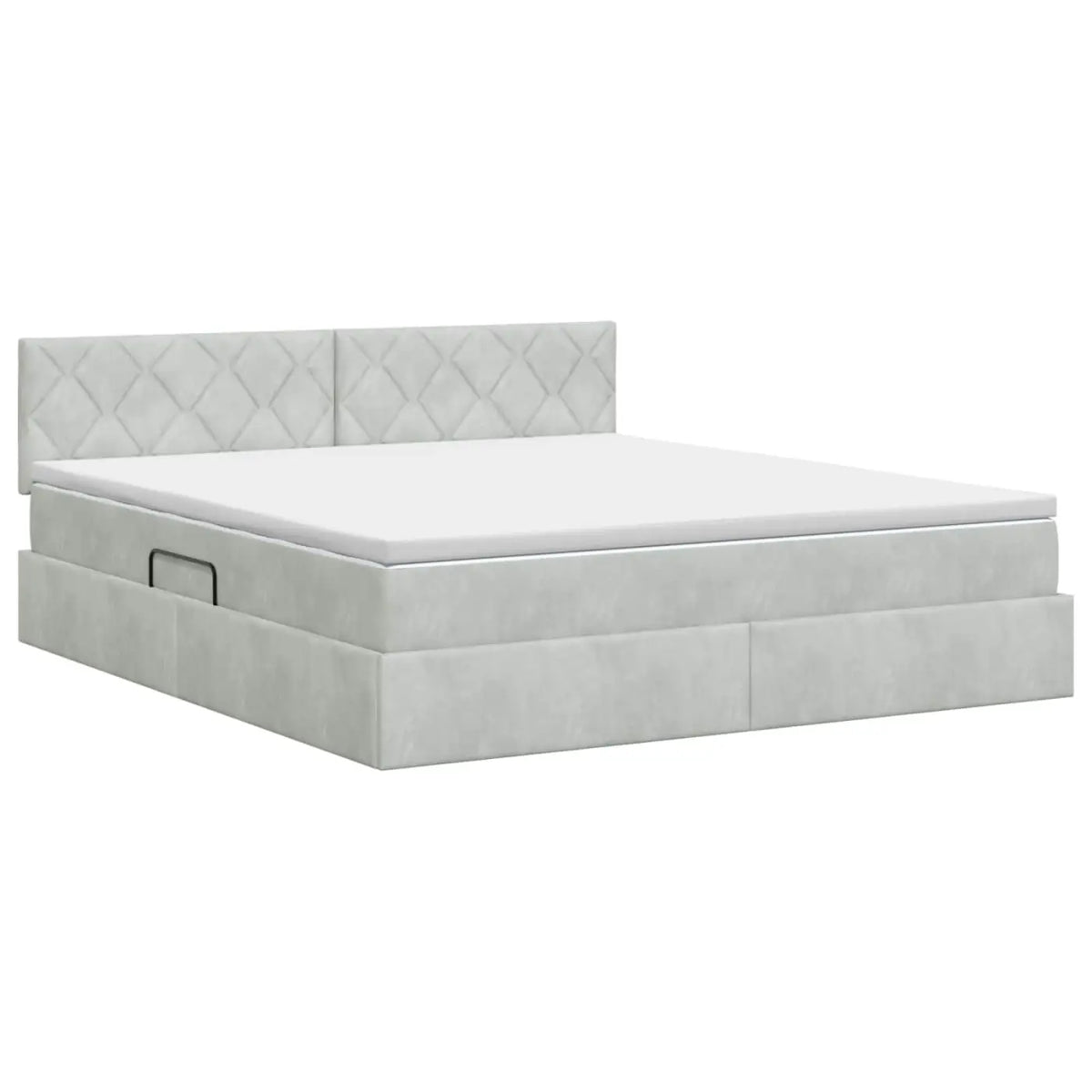 Lit de Rangement Gris clair 140 x 190 cm Velours - XIOS