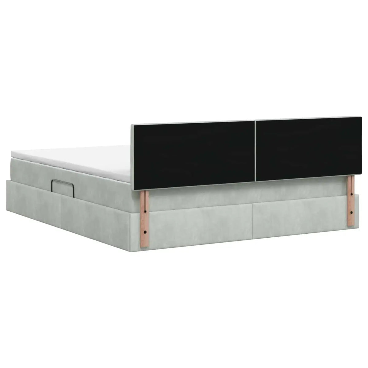 Lit de Rangement Gris clair 140 x 190 cm Velours - XIOS