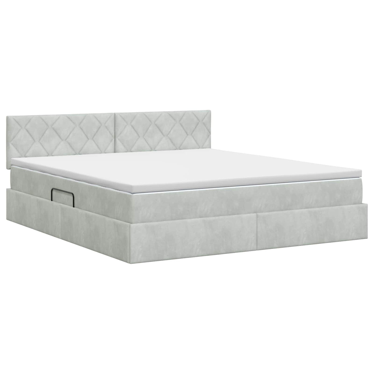 Lit de Rangement Gris clair 160 x 200 cm Velours