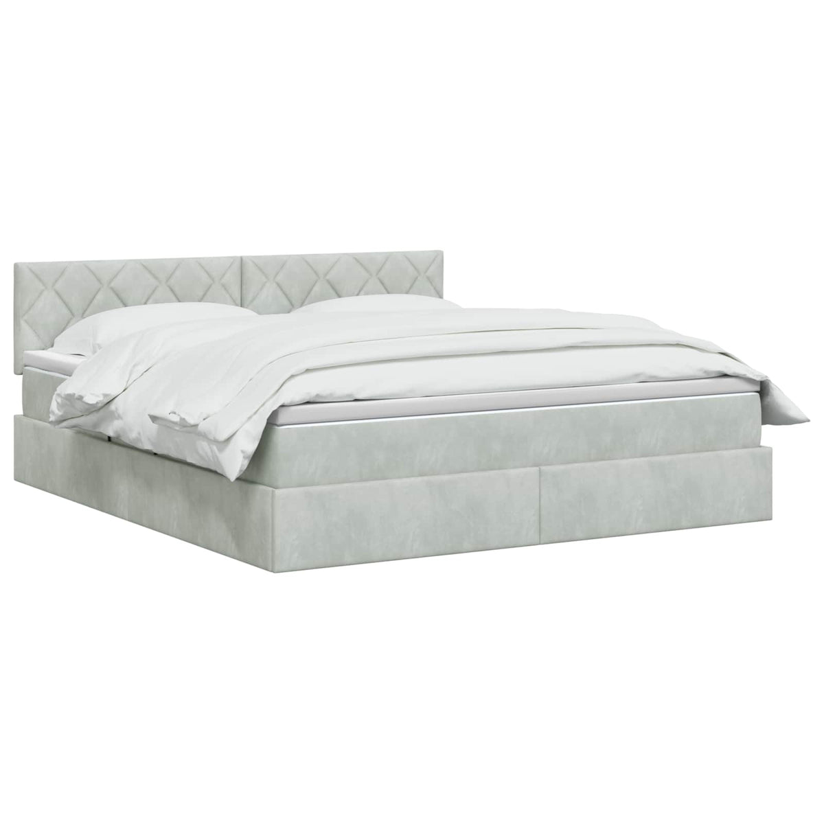 Lit de Rangement Gris clair 160 x 200 cm Velours
