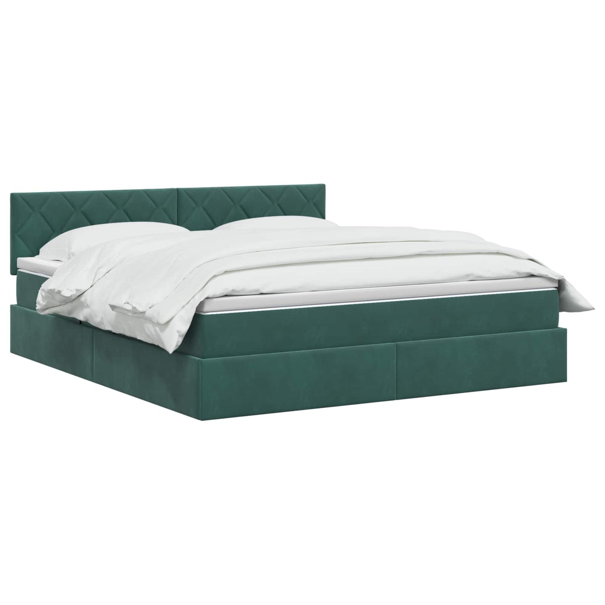 Lit de Rangement Vert foncé 160 x 200 cm Velours