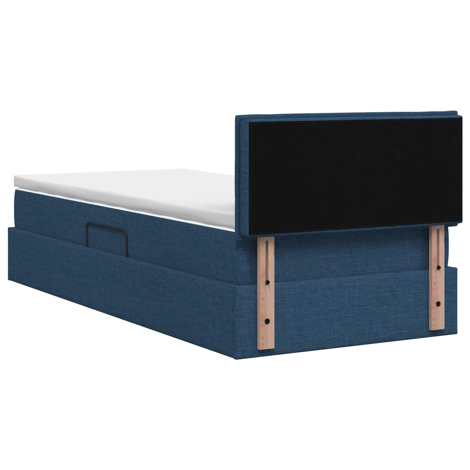 Lit de rangement LED avec matelas Bleu 100 x 200 cm Tissu