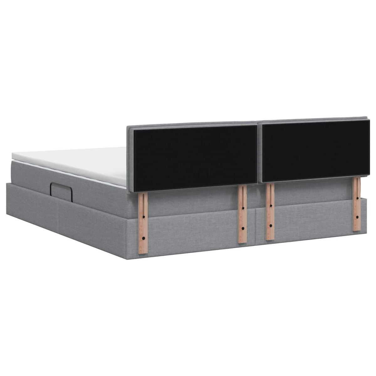 Lit de rangement LED avec matelas Gris clair 140 x 190 cm Tissu