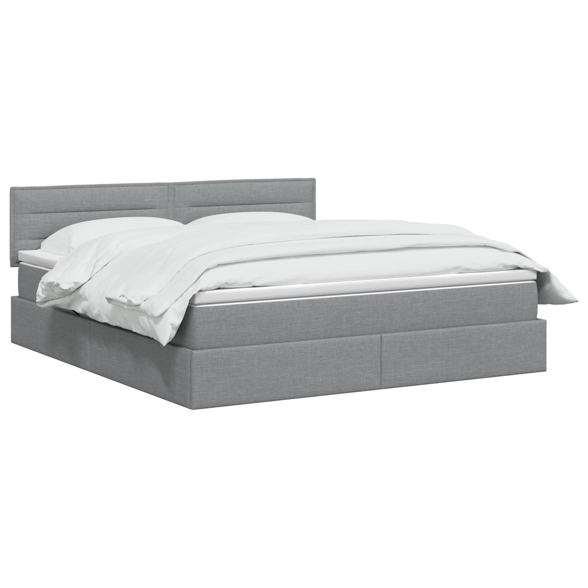 Lit de rangement LED avec matelas Gris clair 140 x 190 cm Tissu
